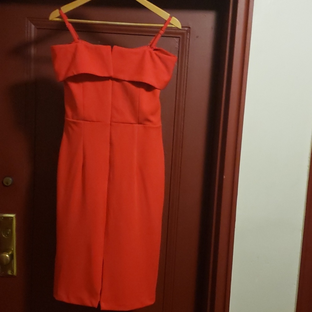 ASHRO Red Spaghetti Strap Dress Size 8 - Picture 3 of 8